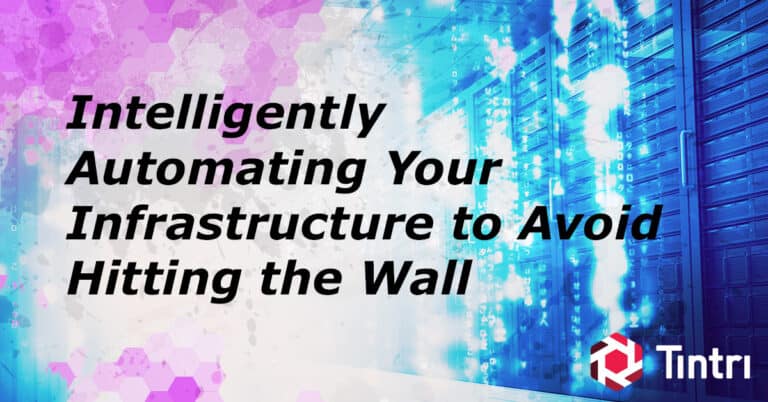automating your infrastructure graphic with abstract data storage background